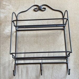 Longaberger Elegant Black Metal Wall Organizer